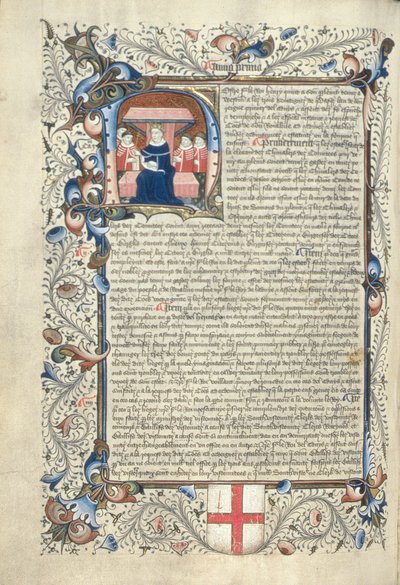 Enrico V (1387-1422) e alcuni cortigiani raffigurati all